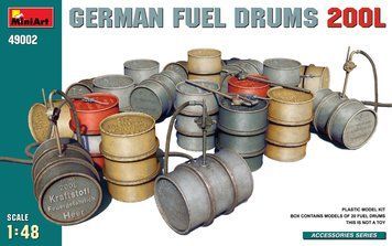 Німецькі паливні каністри 1/48 (German Fuel Drums 200L) MiniArt 49002 , збірна модель Мініарт MA49002 фото