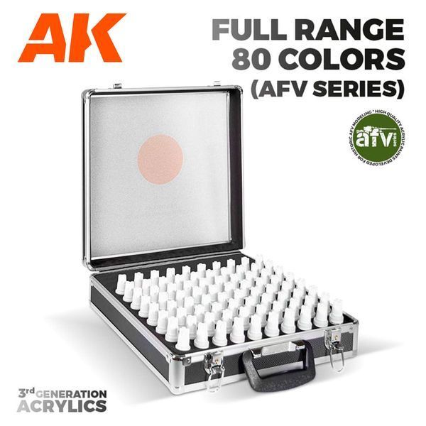 Набор акриловых красок AK Briefcase 80 3Gen &ndash; Палитра Полная Серия AFV (AK Briefcase 80 3Gen &ndash; Colors Full Range AFV Series) AK-Interactive AK11703 AK11703 фото