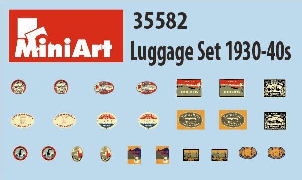Сімейний багаж 1/35 з валізами і коляскою 1930-40х (Luggage Set) MiniArt 35582 , збірна модель багажу Мініарт MA35582 фото