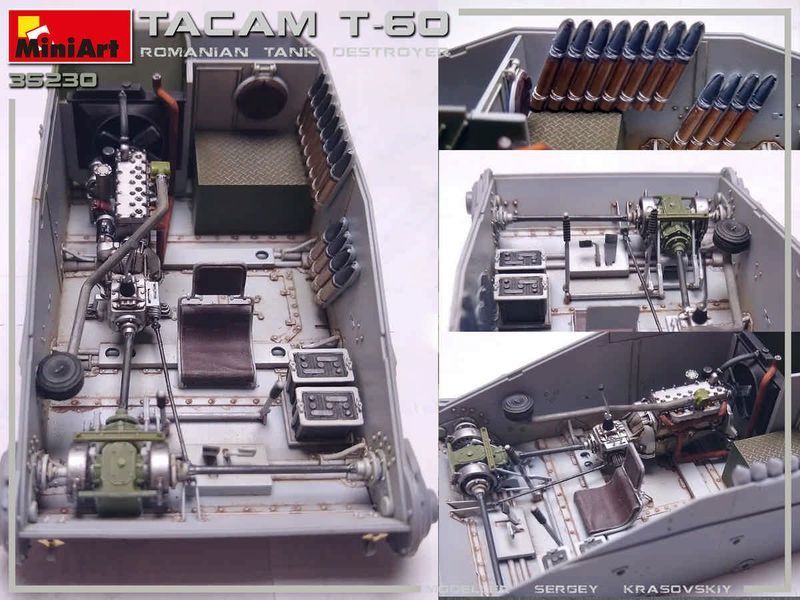 Румунський винищувач танків 1/35 TACAM Т-60 (Interior Kit) MiniArt 35230 , збірна модель пт-сау ТАКАМ Мініарт MA35230 фото