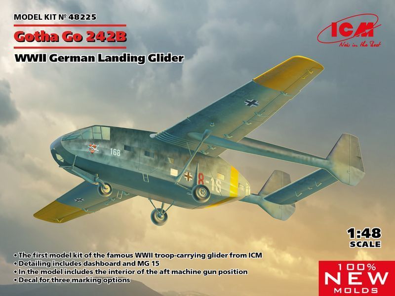 Сборная модель ICM 1/48 Gotha Go 242B, Немецкий десантный планер 2 Мировой Войны 48225 ICM48225 фото