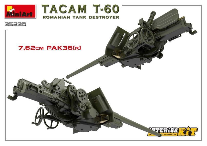Румунський винищувач танків 1/35 TACAM Т-60 (Interior Kit) MiniArt 35230 , збірна модель пт-сау ТАКАМ Мініарт MA35230 фото