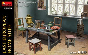 Восточноевропейский быт и мебель 1/35 с самоваром и едой (East European Home Stuff) MiniArt 35584 , Миниарт MA35584 фото