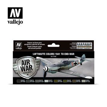 Набор акриловых красок для аэрографа Model Air Цвета Люфтваффе с 1941 До Конца Войны (Luftwaffe colors 1941 to end-war) 8 шт VAL 71166 VAL 71166 фото