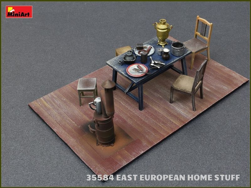 Східноєвропейський побут і меблі 1/35 із самоваром і їжею (East European Home Stuff) MiniArt 35584 , Мініарт MA35584 фото