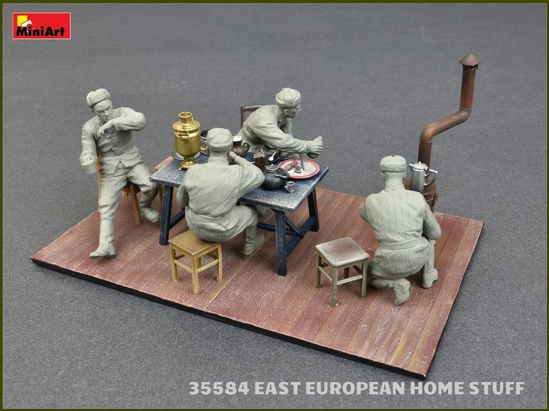Східноєвропейський побут і меблі 1/35 із самоваром і їжею (East European Home Stuff) MiniArt 35584 , Мініарт MA35584 фото