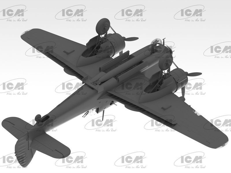 Сборная модель ICM 1/48 Bristol Beaufort Mk.I, Британский торпедоносец-бомбардировщик 2 Мировой Войны 48310 ICM48310 фото