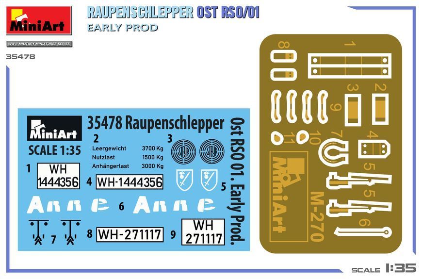 Німецький всюдихідний тягач 1/35 Raupenschlepper Ost RSO/01 Early Prod MiniArt 35478 , збірна модель Мініарт MA35478 фото