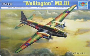 Британский бомбардировщик 1/72 Vickers Wellington Mk.III Trumpeter 01627 , сборная модель Велингтон Трумпетер TR01627 фото