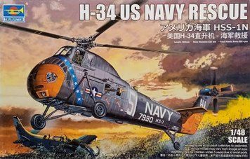 Американский поисково-спасательный вертолёт 1/48 Sikorsky H-34 US Navy Rescue Trumpeter 02882 TR02882 фото