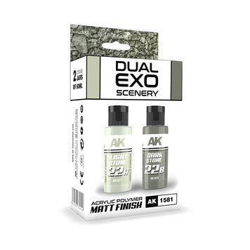 Набор Акриловых Красок Серый Light Stone & Dark Stone Dual Exo Scenery Set 22 AK-Interactive AK1581 AK1581 фото
