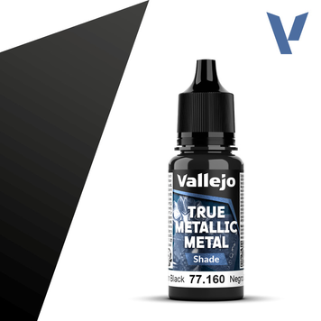 Акрилова фарба Обсидіаново-чорний Темний тон (Obsidian Black Shade) Vallejo True Metallic Metal VAL 77160 VAL 77160 фото