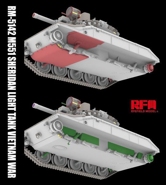 Американский легкий танк 1/35 M551 Sheridan (Vietnam War) Rye Field Model 5142 , сборная модель Шеридан РФМ RM-5142 фото