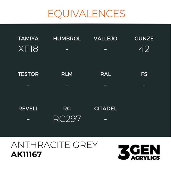 Акрилова фарба Антрацитовий сірий (Anthracite Grey) AK-interactive AK11167 AK11167 фото