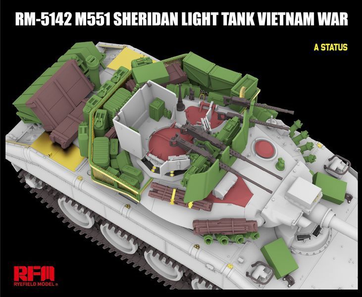 Американский легкий танк 1/35 M551 Sheridan (Vietnam War) Rye Field Model 5142 , сборная модель Шеридан РФМ RM-5142 фото