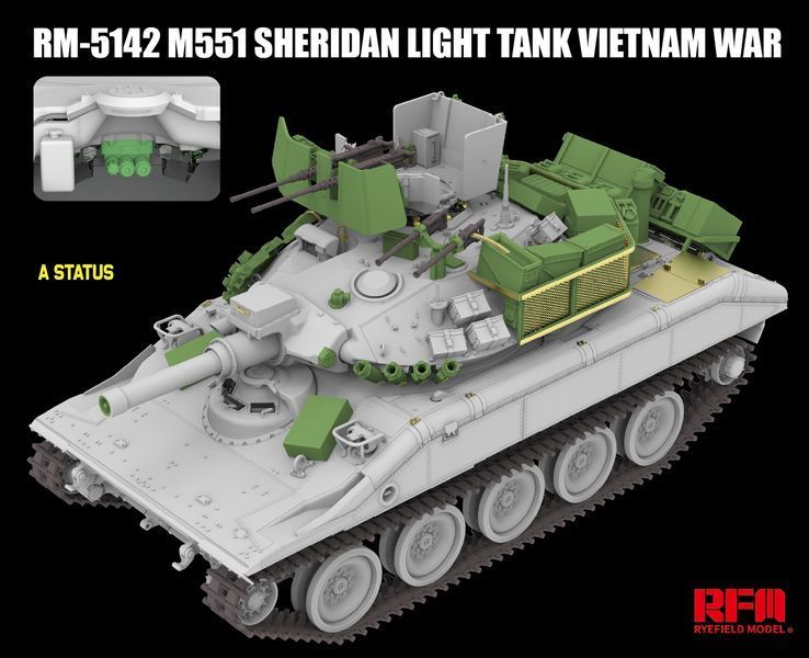 Американский легкий танк 1/35 M551 Sheridan (Vietnam War) Rye Field Model 5142 , сборная модель Шеридан РФМ RM-5142 фото