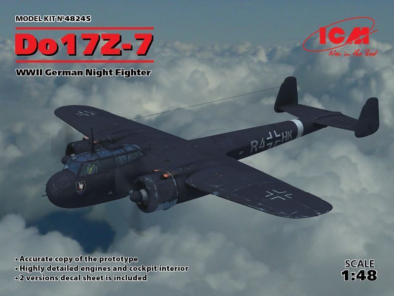 Сборная модель ICM 1/48 Do 17Z-7, Немецкий ночной истребитель 2 Мировой войны 48245 ICM48245 фото