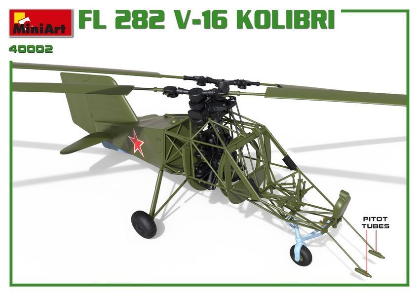 Німецький дослідний вертоліт 1/35 Flettner Fl 282 Kolibri V-16 MiniArt 41002 , збірна модель Колібрі Мініарт MA41002 фото