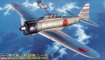 Збірна модель 1/48 японський палубний винищувач Mitsubishi A6M2b Zero Fighter Type 21 Hasegawa 19143 HS19143 фото
