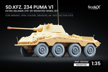Набор деформированных колес 1/35 для Sd.Kfz. 234 Puma v1 Scale X WW-35010W , набор деталировки Пума Скейл Х WW-35010W фото
