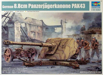 Немецкая полевая пушка 1/35 8.8 cm Pak 43/41 Trumpeter 02308 , сборная модель пушка Пак Трумпетер TR02308 фото