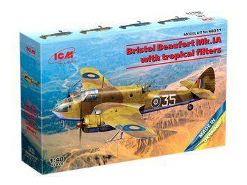 Сборная модель ICM 1/48 Bristol Beaufort Mk.IA с тропическим фильтром 48311 ICM48311 фото