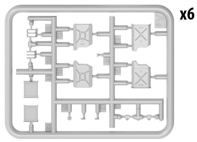 Паливні каністри 1/35 з лійками (Allies Jerry Cans Set WW2) MiniArt 35587 , збірна модель каністр Мініарт MA35587 фото