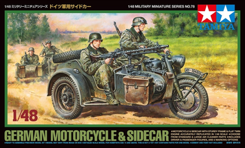 Німецький мотоцикл з коляскою 1/48 BMW R75 & Sidecar Tamiya 32578 , збірна модель мотоцикл БМВ Тамія TAM32578 фото