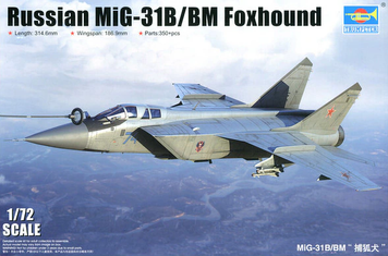 Советский истребитель 1/72 МиГ-31Б/БМ Foxhound Trumpeter 01680 , сборная модель истребитель Микоян Трумпетер TR01680 фото