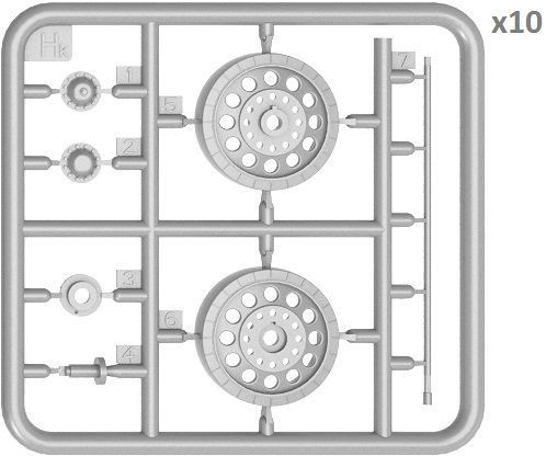 Советские катки 1/35 для Т-54 ранние (T-54 Wheels Set. Early Type) MiniArt 37054 , сборная модель Миниарт MA37054 фото