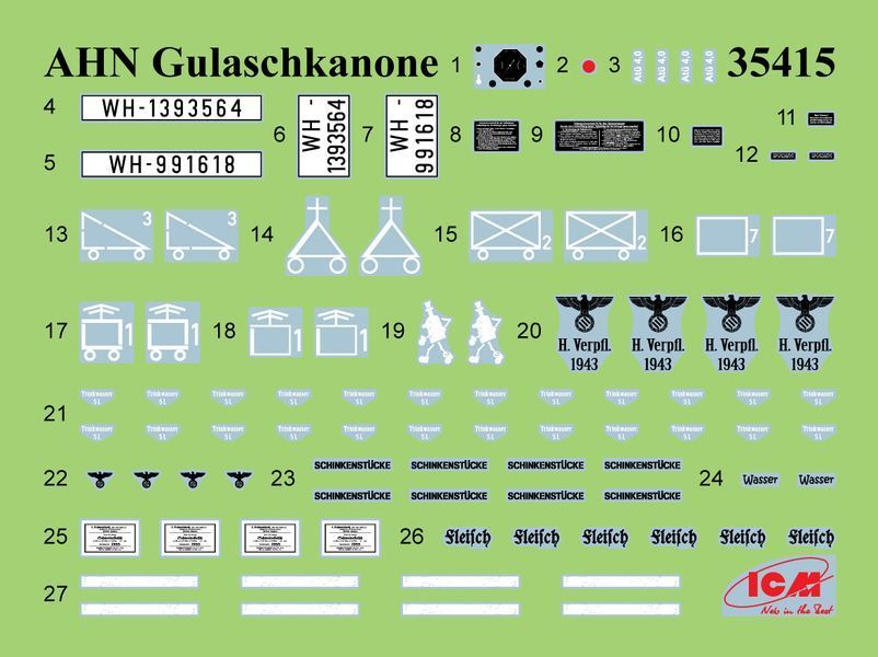 Сборная модель ICM 1/35 AHN "Gulaschkanone", немецкая мобильная полевая кухня 2СВ 35415 ICM35415 фото