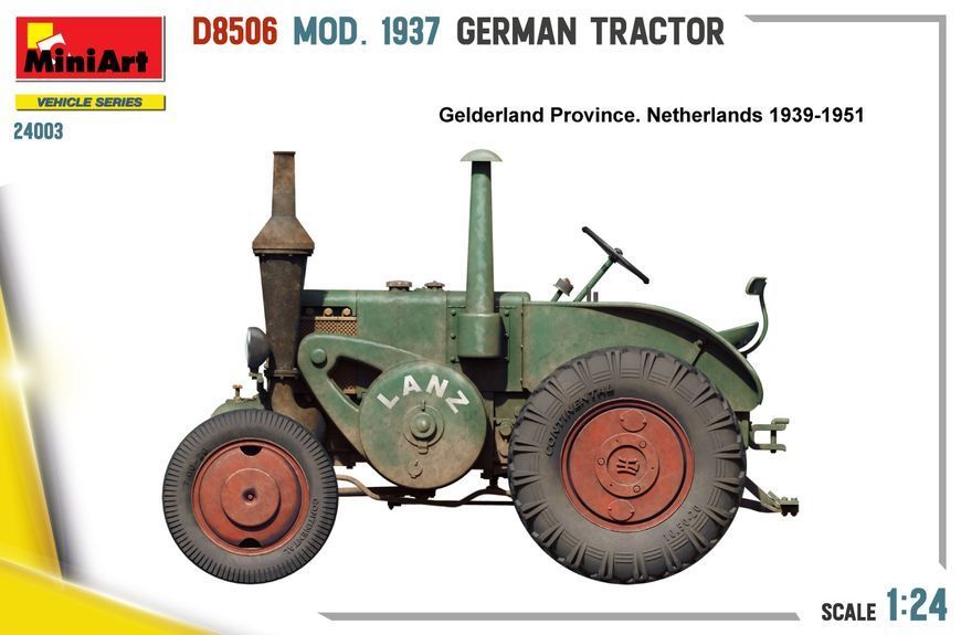 Німецький трактор 1/24 D8506 мод. 1937 MiniArt 24003 , збірна модель Мініарт MA24003 фото