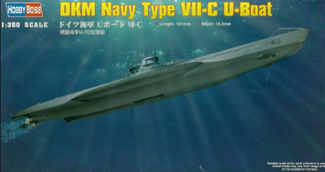Немецкая подводная лодка 1/350 DKM Navy Type VII-C U-Boat HobbyBoss 83505 , сборная модель субмарины Хоббибос HB83505 фото