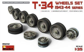 Советские катки 1/35 для Т-34 1943-44 (T-34 Wheels Set) MiniArt 35242 , сборная модель катков Миниарт MA35242 фото