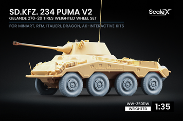 Набор деформированных колес 1/35 для Sd.Kfz. 234 Puma v2 Scale X WW-35011W , набор деталировки Пума Скейл Х WW-35011W фото