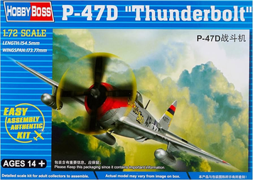 Американський винищувач-бомбардувальник 1/72 Republic P-47D Thunderbolt HobbyBoss 80257 , збірна модель HB80257 фото