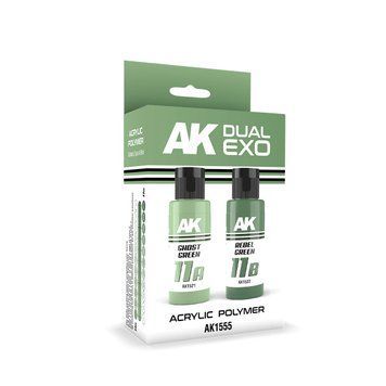 Набір акрилових фарб Зелений Ghost Green & Rebel Green Dual Exo Set 11 AK-Interactive AK1555 AK1555 фото