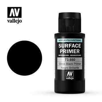 Глянцевая черная грунтовка для металликов 60мл. (Gloss Black Primer) Vallejo VAL 73660 VAL 73660 фото