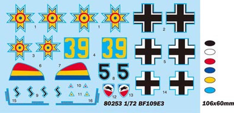 Сборная модель 1/72 немецкий истребитель Bf 109 E-3 Fighter HobbyBoss HB80253 HB80253 фото