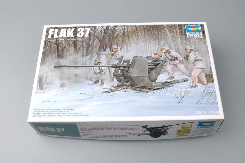 Німецька зенітна установка 1/35 3,7 cm Flak 37 Trumpeter 02310 , збірна модель ЗУ Флак Трумпетер TR02310 фото