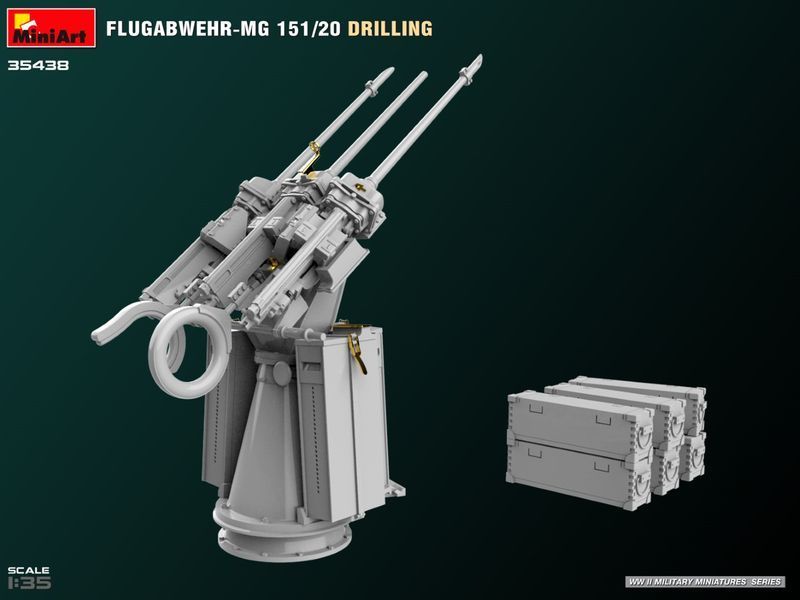 Немецкая зенитная установка 1/35 Flugabwehr-MG 151/20 MiniArt 35438 , сборная модель зу MG 151 Миниарт MA35438 фото