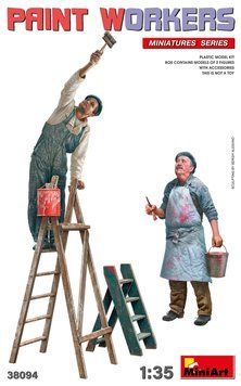 Фарбувальники з аксесуарами 1/35 (Paint Workers with Accessories) MiniArt 38094 , збірна модель Мініарт MA38094 фото