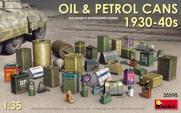 Топливные канистры 1/35 1930-40х (Oil & Petrol Cans) MiniArt 35595 , сборная модель канистры Миниарт MA35595 фото
