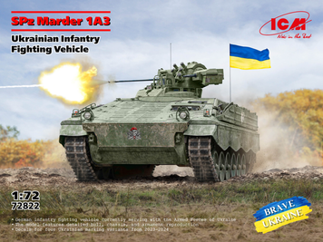Немецкая боевая машина пехоты 1/72 SPz Marder 1A3 Вооруженных сил Украины ICM 72822 , сборная модель Мардер ICM72822 фото