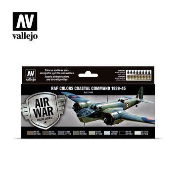 Набор акриловых красок для аэрографа Model Air Цвета RAF Береговое Командование 1939-1945 (RAF colors Coastal Command 1939-1945) 8 шт VAL 71148 VAL 71148 фото