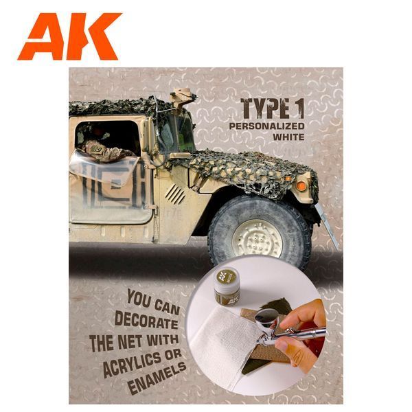 Сітка Маскуюча 1/35 Біла тип 1 (Nets Regular Camouflage Net Type 1 Personalized White) 16&times;23 см AK-Interactive AK8061 AK8061 фото
