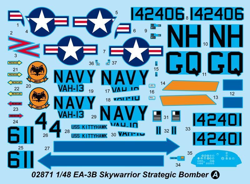 Американський палубний розвідувальний літак 1/48 Douglas EA-3B Skywarrior Trumpeter 02871 , збірна модель TR02871 фото