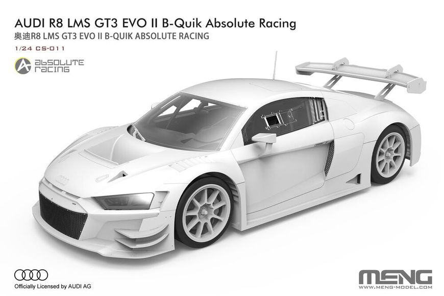 Сборная модель 1/24 Автомобиль Ауди R8 LMS GT3 EVO II B-Quik Absolute Racing Менг CS-011 CS-011 фото