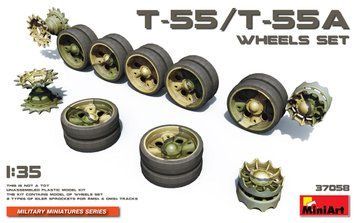 Радянські катки 1/35 для Т-55/55А (T-55/T-55A Wheels Set) MiniArt 37058 , збірна модель катків Мініарт MA37058 фото