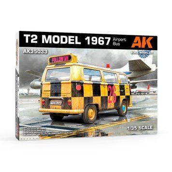 Німецький фургон 1/35 Volkswagen T2 Model 1967 Airport Bus AK-Interactive AK35033 , збірна модель бусика АК AK35033 фото